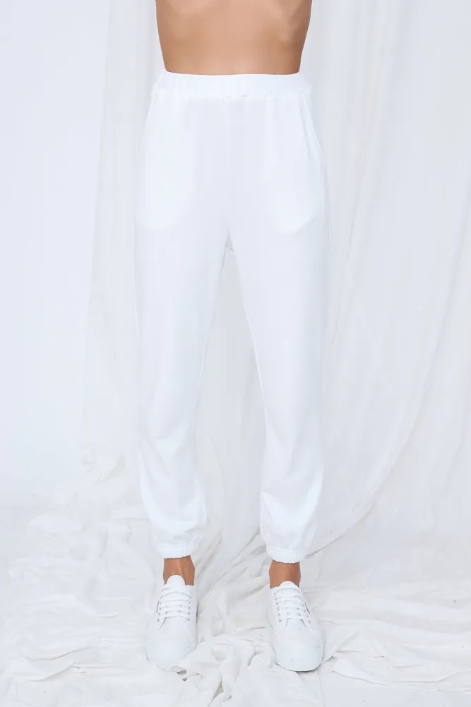 HELLO MOLLY Hit The Snooze Button Joggers White