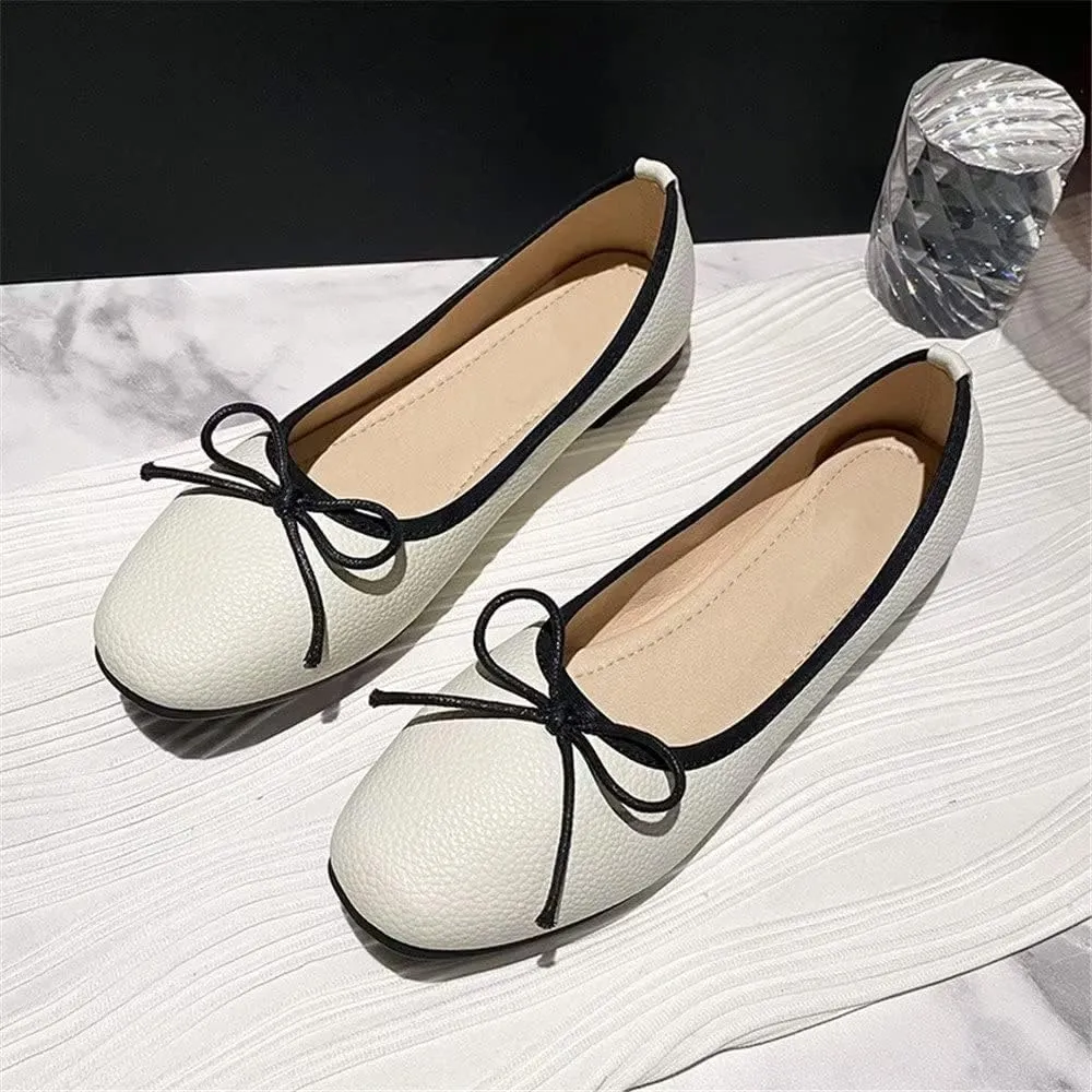 INEELUYI Women's Flats Comfortable Slip On Ballet Flats Soft Bow Flat Shoes