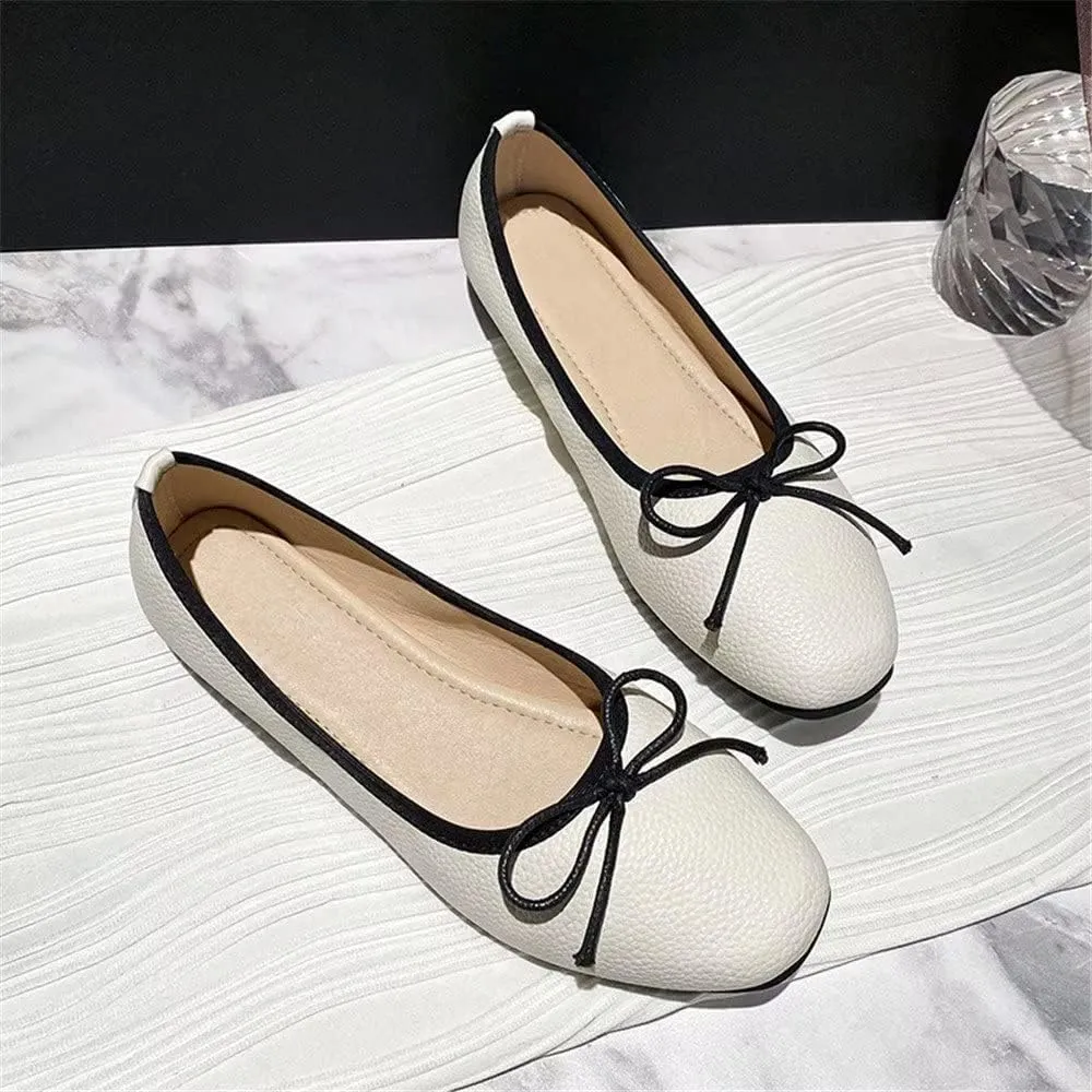 INEELUYI Women's Flats Comfortable Slip On Ballet Flats Soft Bow Flat Shoes