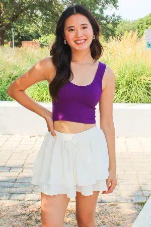 Kick Back Cropped Ribbed Tank