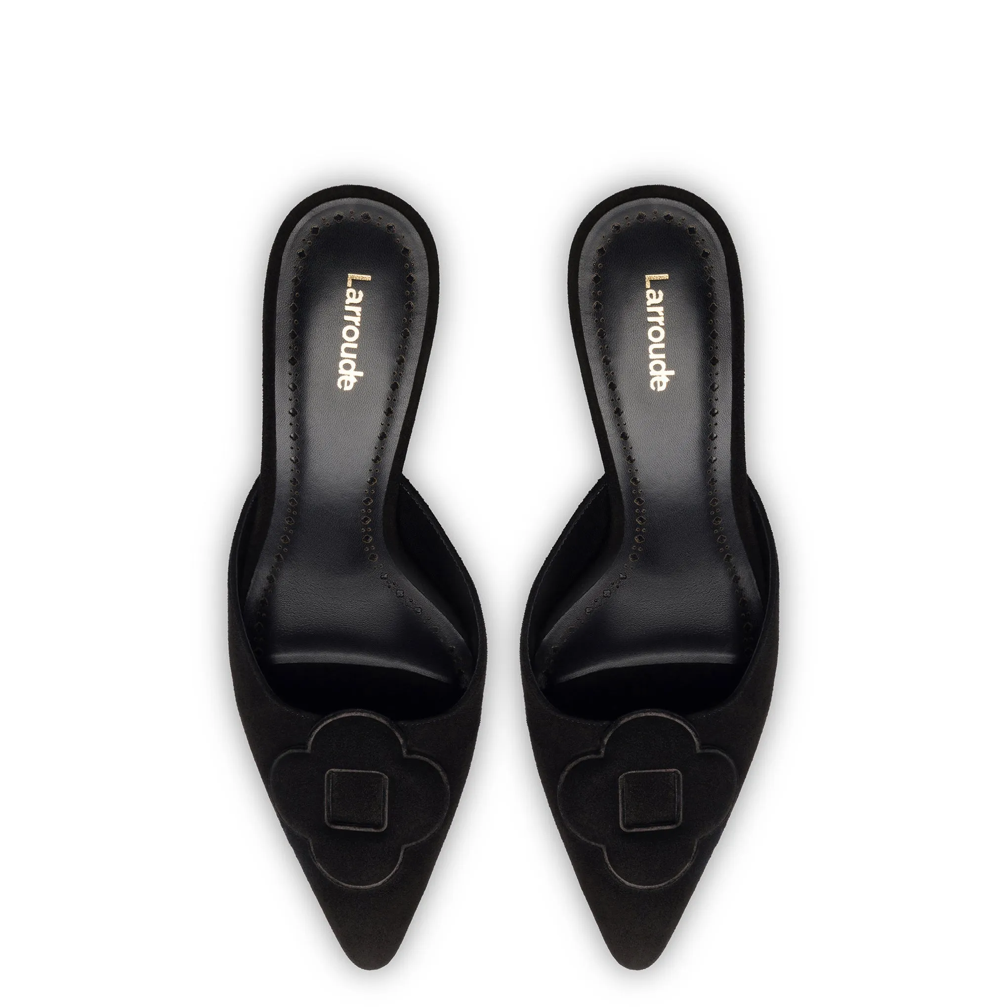 Larroude Flora Pump In Black Suede