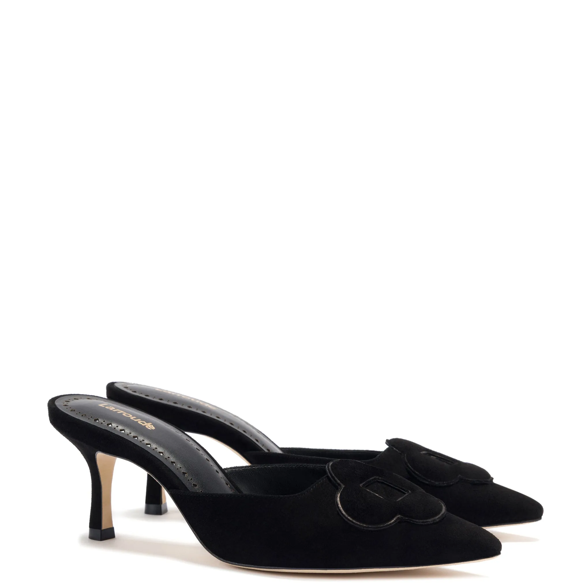 Larroude Flora Pump In Black Suede