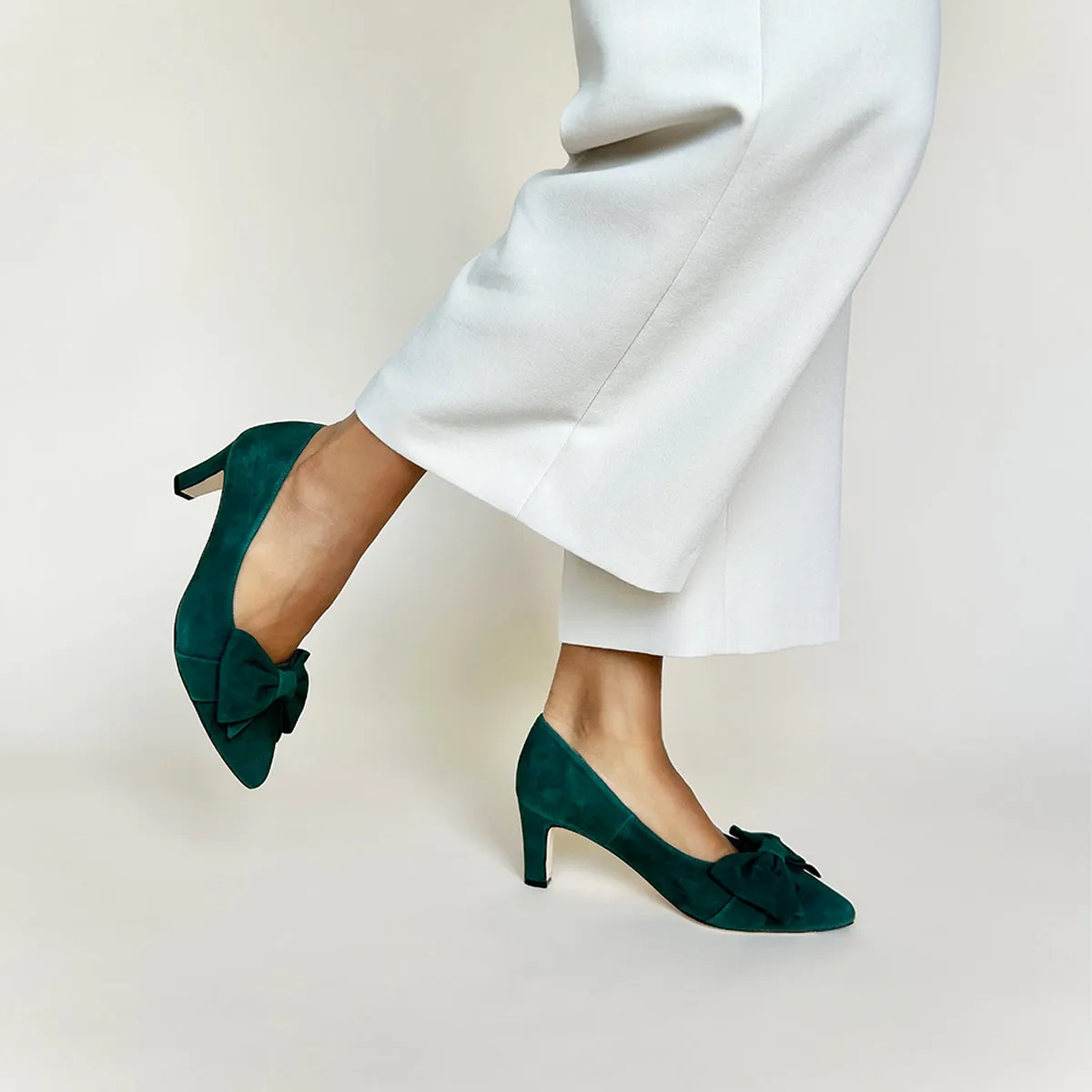 Lori Extra Wide Width Pump - Green Suede