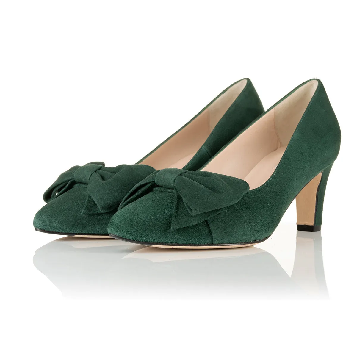 Lori Extra Wide Width Pump - Green Suede