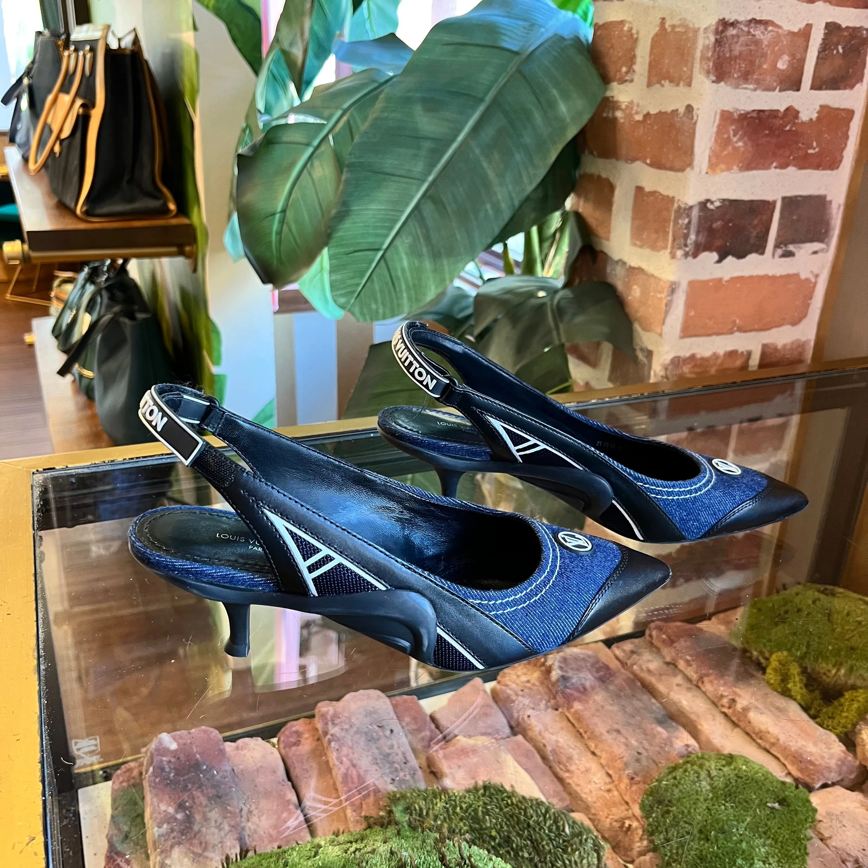 LOUIS VUITTON Archlight Denim Slingback Pump