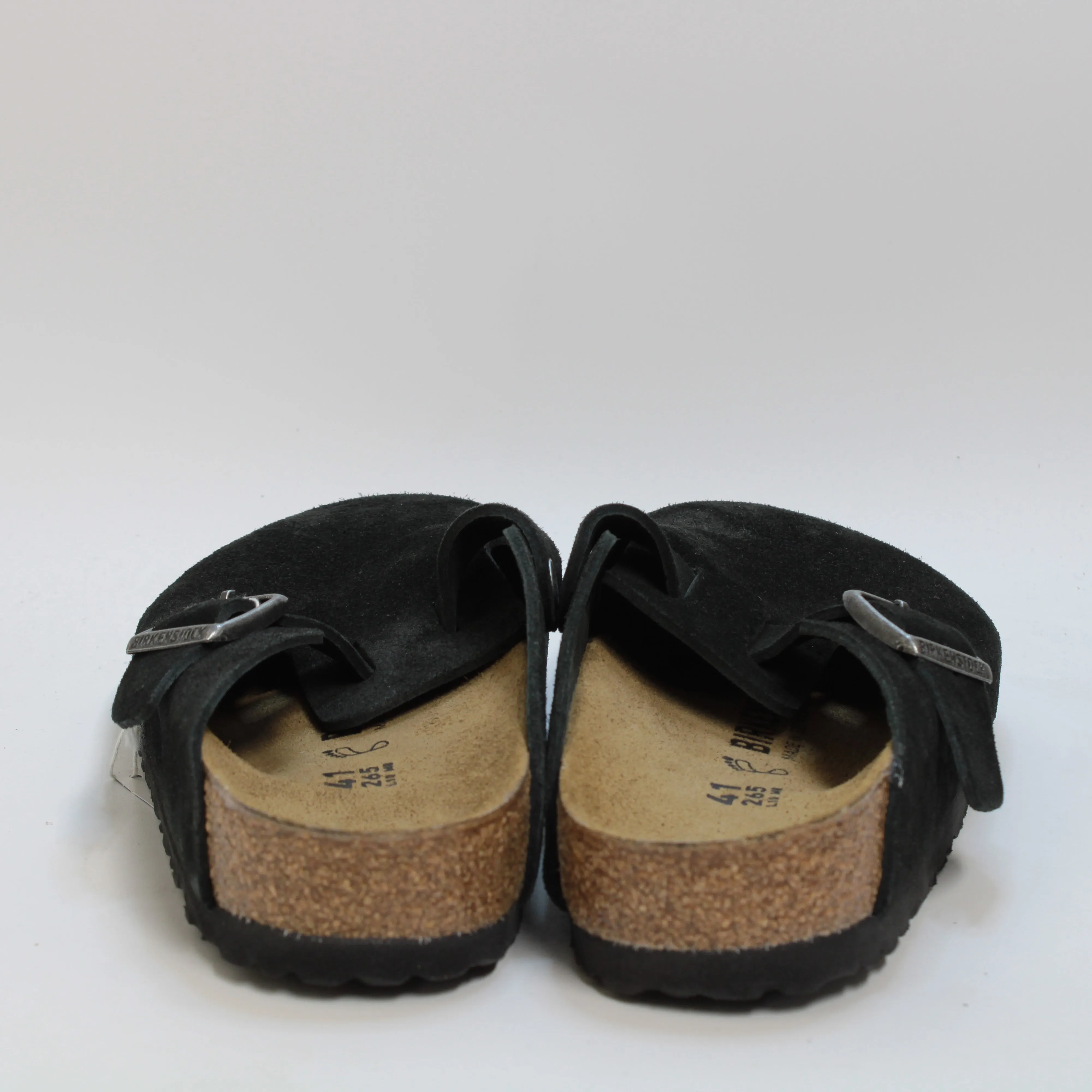 Mens Birkenstock Boston Clogs Suede Black
