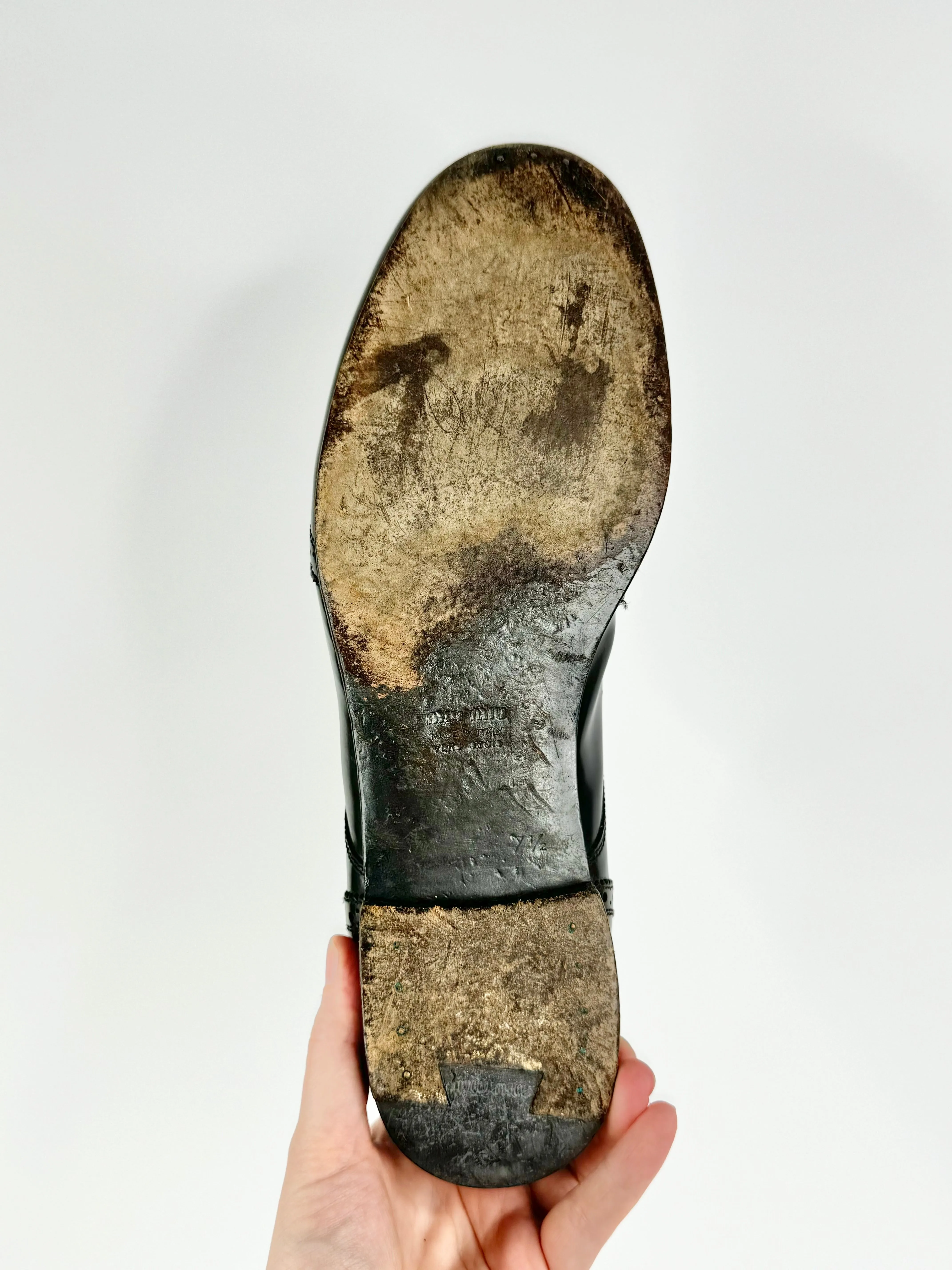 Miu Miu Stone Grey Brogues - 7.5