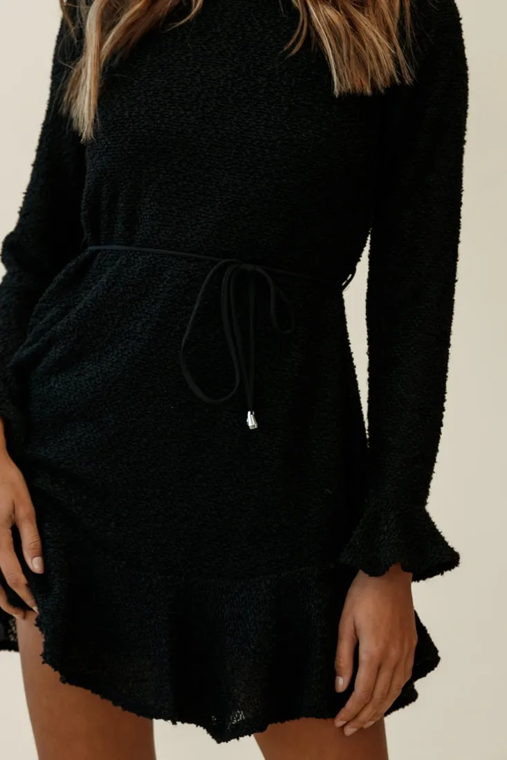 Montville Long Sleeve Knit Dress Black