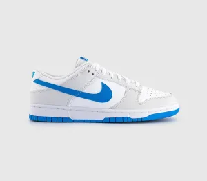 Nike Dunk Low Trainers Summit White Photo Blue Platinum Tin