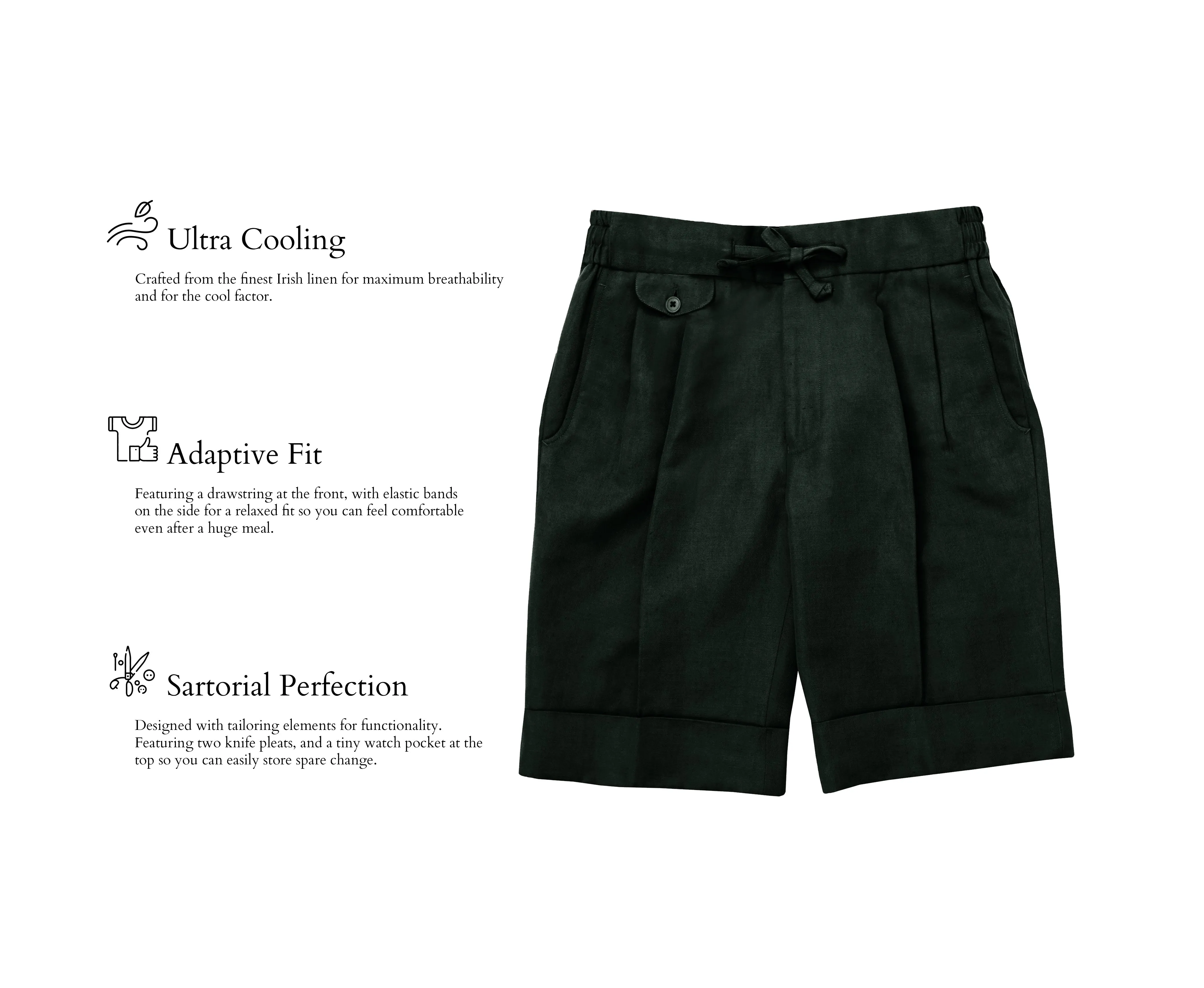 Olive Linen Bermuda Shorts