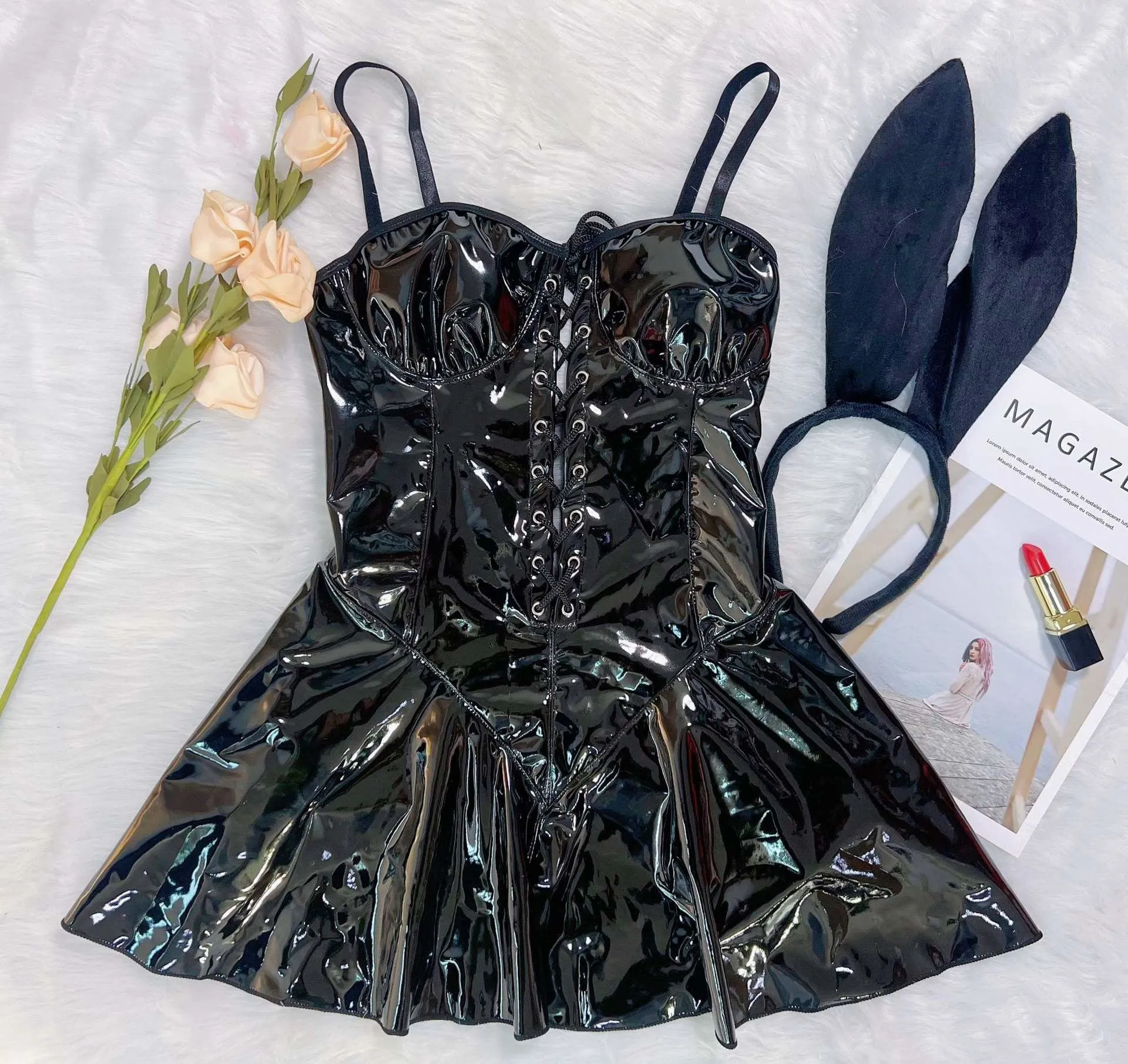 Patent Leather Bunny Costume