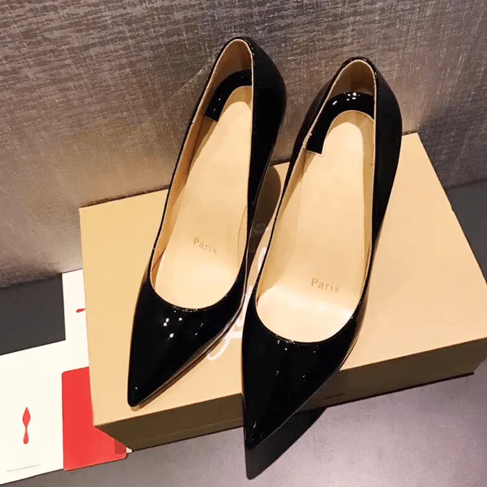 Point Toe Patent Leather Stiletto Heel Pumps