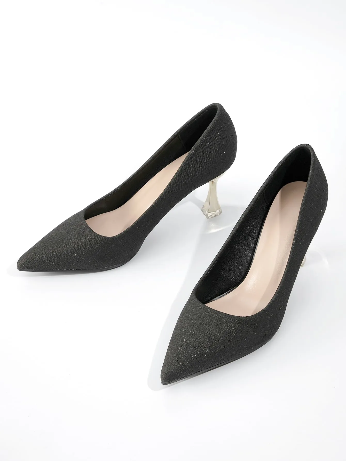 Point Toe Pyramid Heeled Court Pumps
