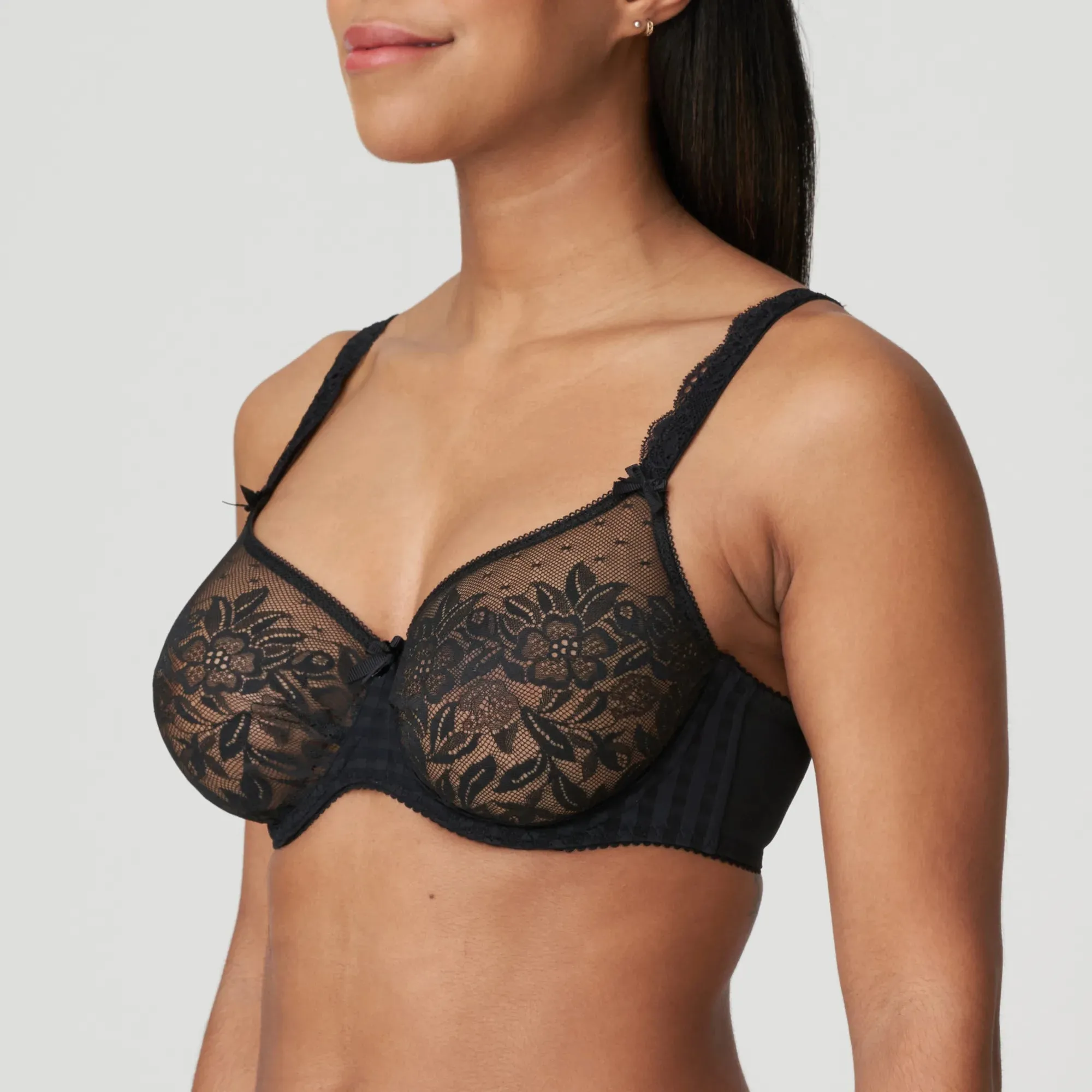 Prima Donna Madison/Divine Lace Seamless Underwire Bra (Black, Nude, and Patine)