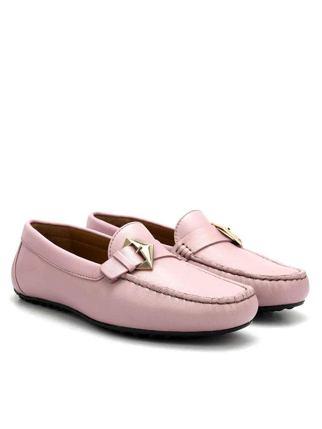 Purple Buckled Moccasins