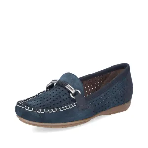 Rieker Moccasin Loafer Shoe 40253-14 Slip on in Navy