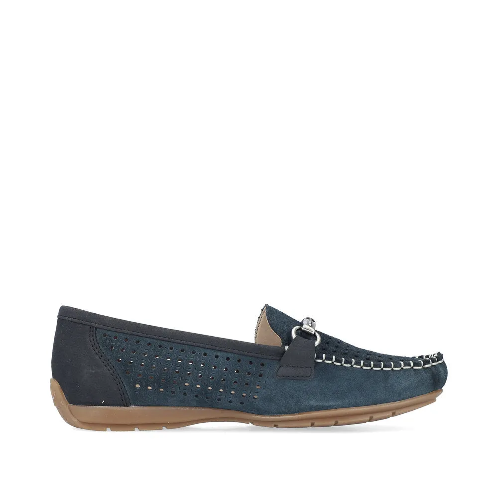 Rieker Moccasin Loafer Shoe 40253-14 Slip on in Navy