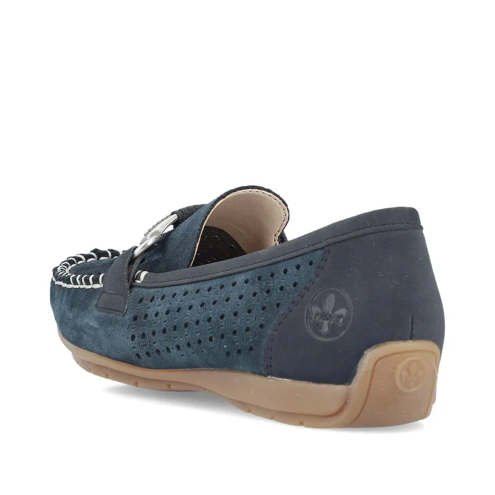 Rieker Moccasin Loafer Shoe 40253-14 Slip on in Navy