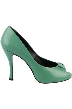 ROGER VIVIER LEATHER PEEP TOE PUMPS EU 37 UK 4 US 7