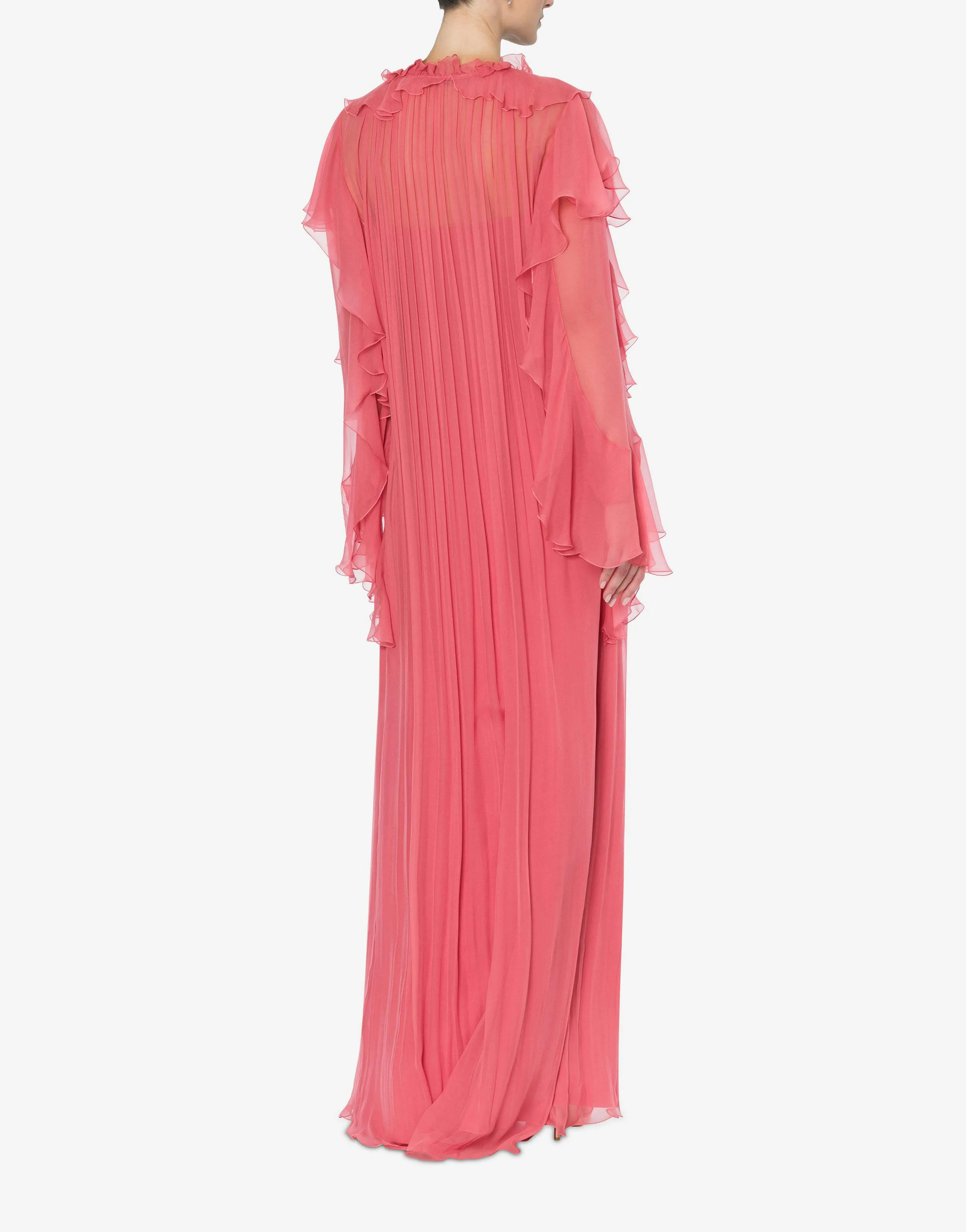 Ruches Organic Chiffon Long Dress