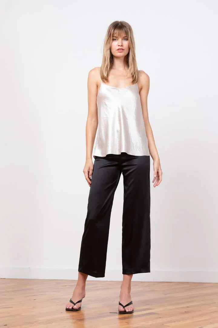 Satin Pull-on Pant in Black