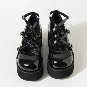 Sohiwoo High Heels Buckle Strap Women Pumps Sandal Fashion Design Mary Janes Round Toe Platform Spring Autumn Shoes