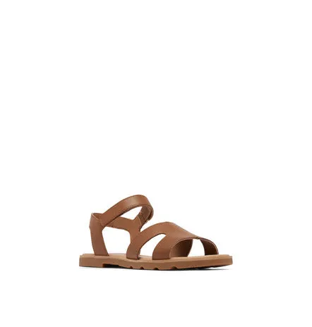 SOREL WOMEN'S ELLA III ANKLE STRAP FLAT SANDAL - VELVET TAN/GUM