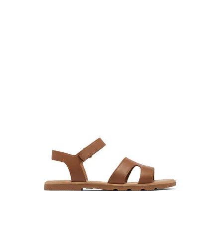SOREL WOMEN'S ELLA III ANKLE STRAP FLAT SANDAL - VELVET TAN/GUM