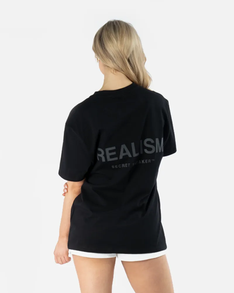 SSS REALISM BACK LOGO REFLECTIVE BLACK TEE