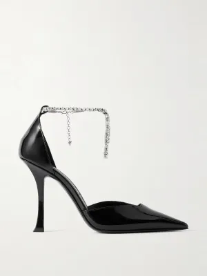 Stevie 100 embellished patent-leather pumps