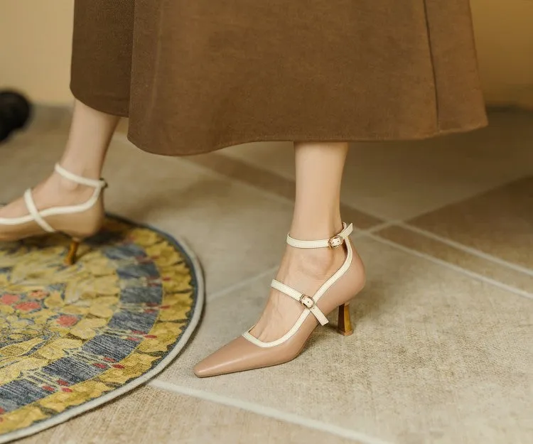 Two Strap Leather Mary Janes