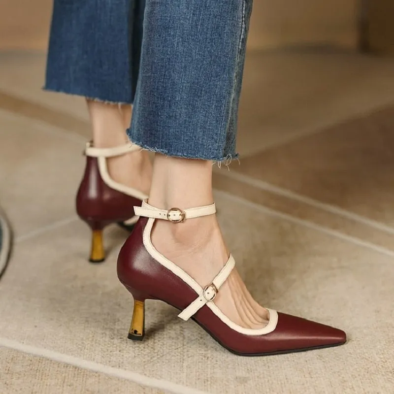 Two Strap Leather Mary Janes