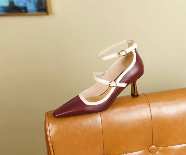 Two Strap Leather Mary Janes