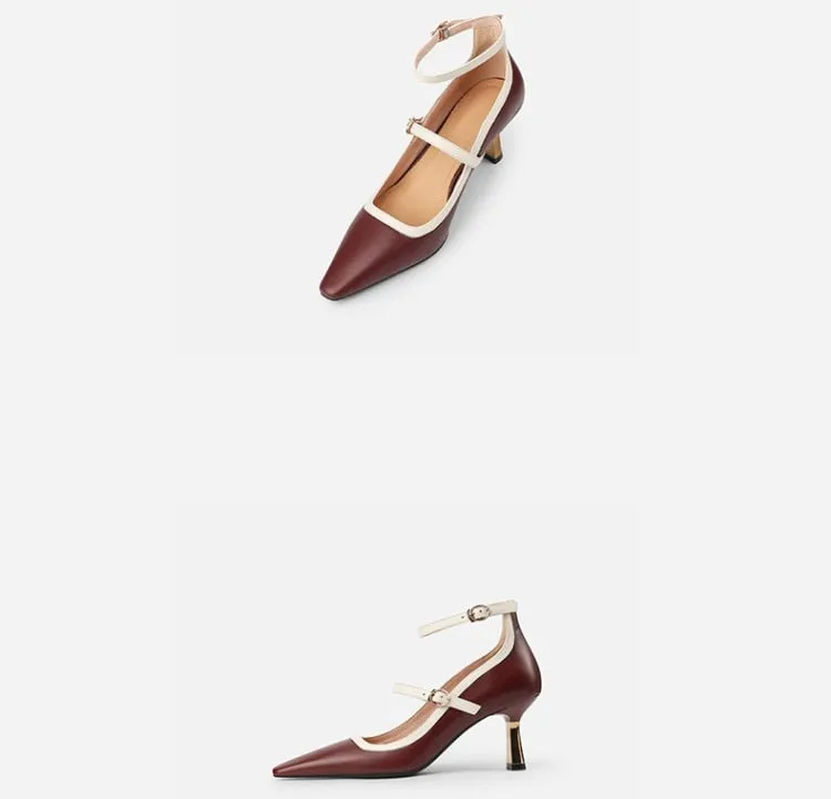 Two Strap Leather Mary Janes