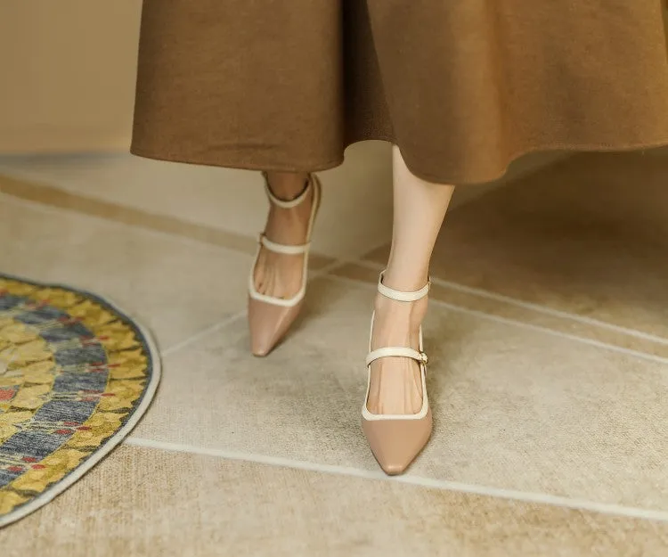 Two Strap Leather Mary Janes