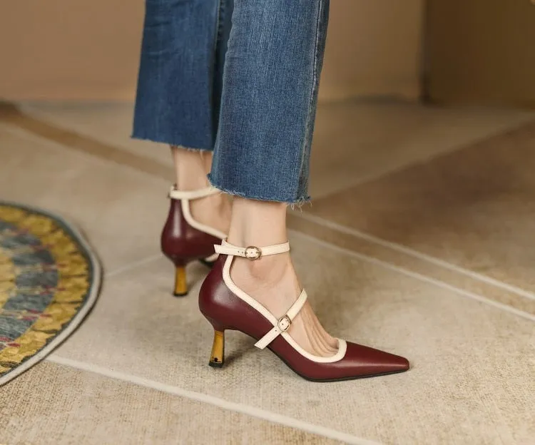 Two Strap Leather Mary Janes
