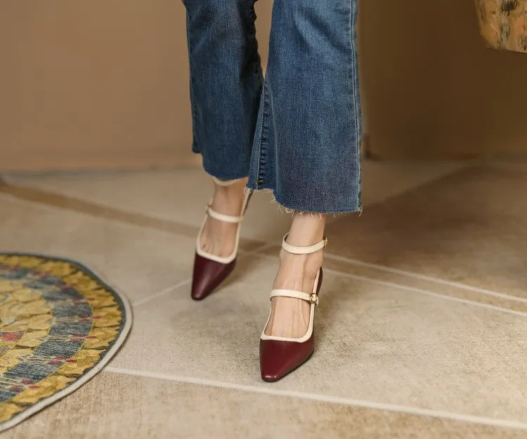 Two Strap Leather Mary Janes