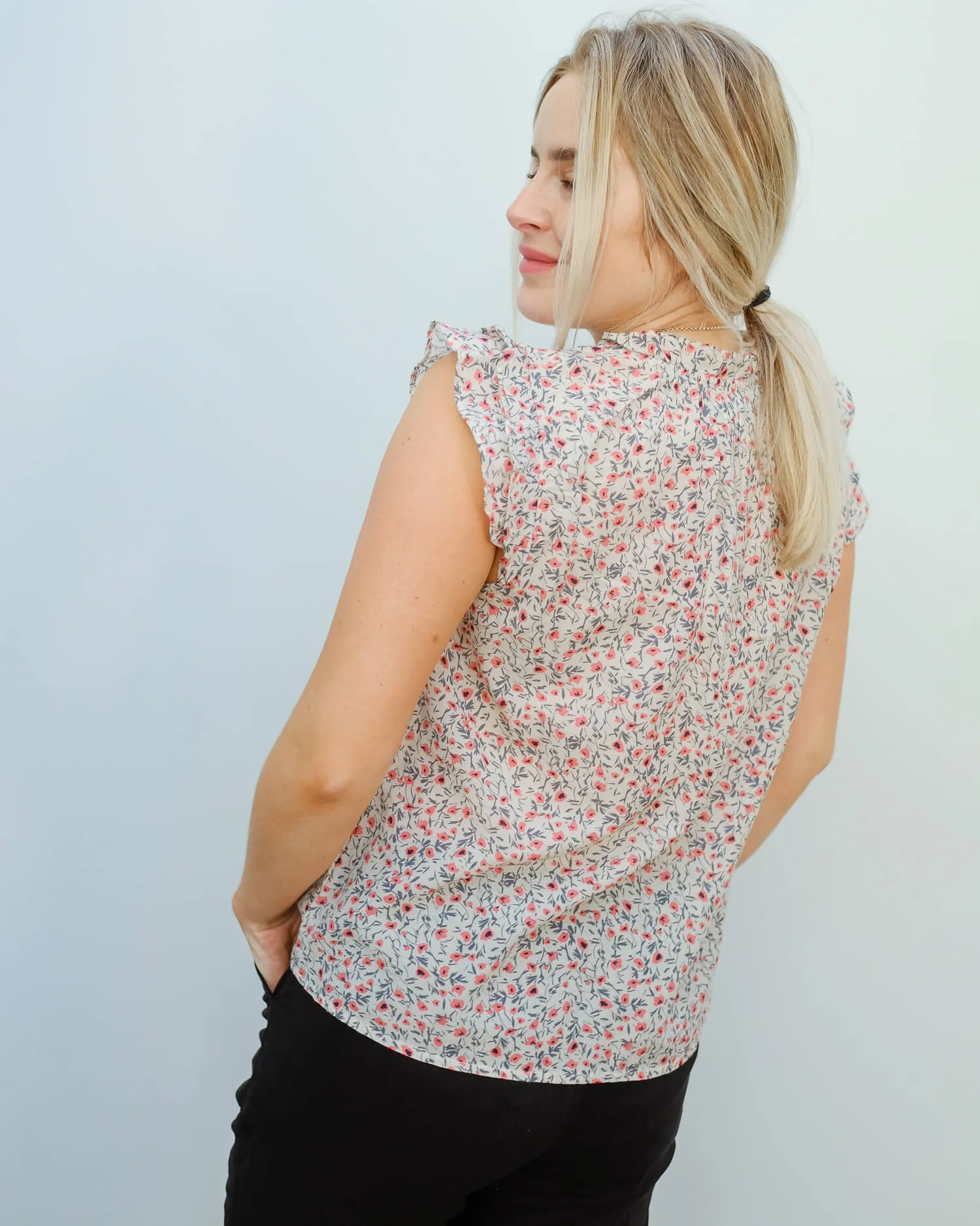 V Nolita top in poppy
