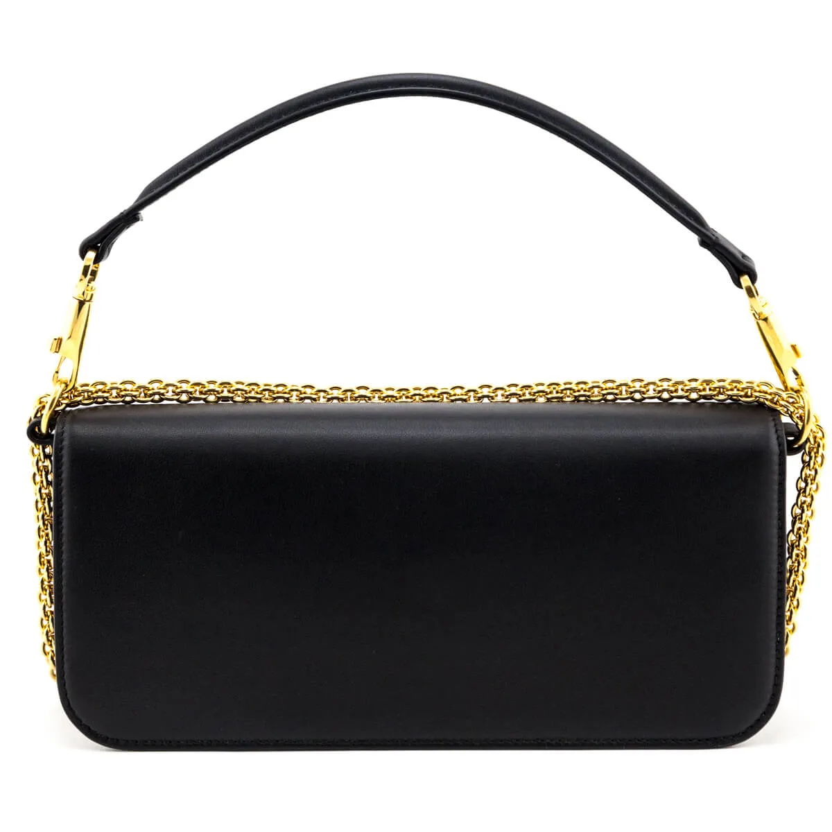 Valentino Black Calfskin Vlogo Loco Shoulder Bag