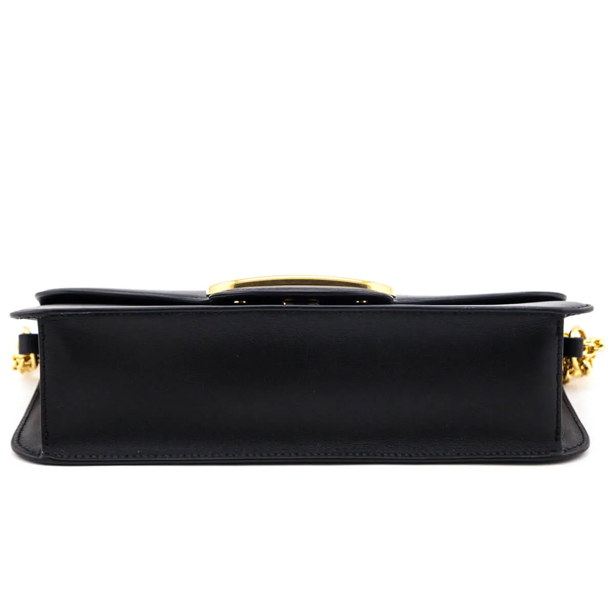 Valentino Black Calfskin Vlogo Loco Shoulder Bag