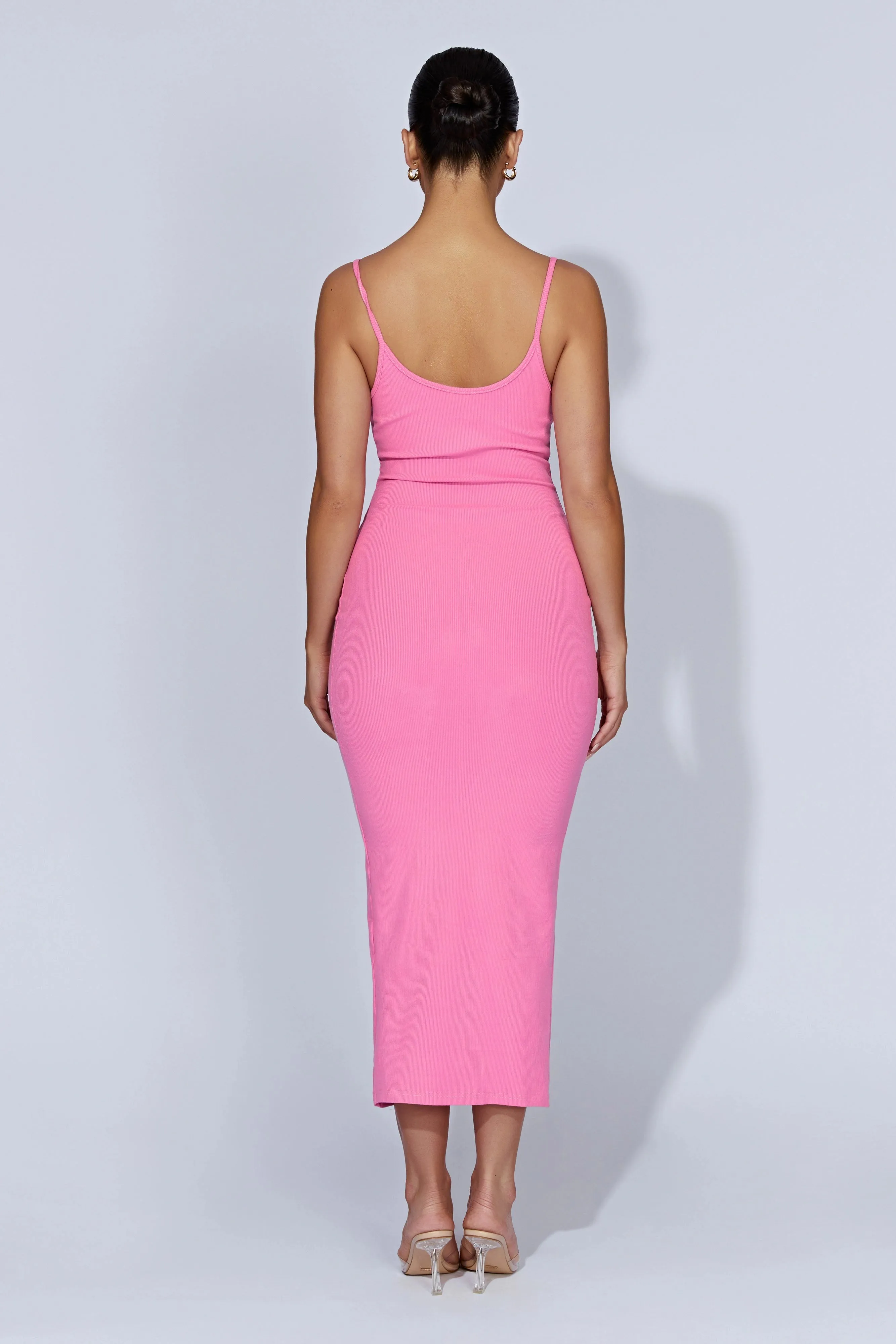 V.I.P. Brown Ruched Bodycon Midi Dress
