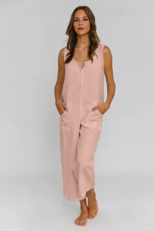 Women's linen jumpsuit nude - Ema