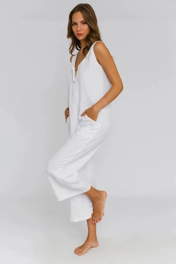 Women's linen jumpsuit nude - Ema