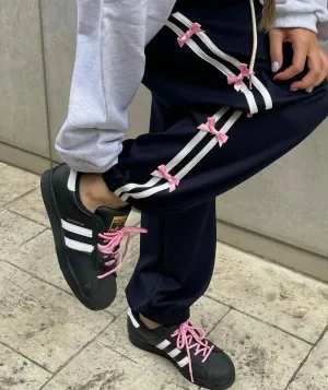Y2K Blokette Coquette Aesthetic Clothes Cargo Joggers for Women with Bows