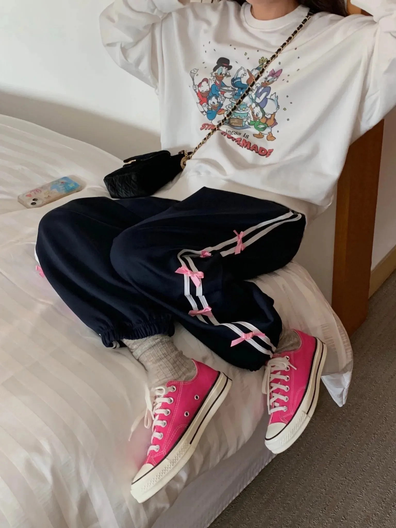 Y2K Blokette Coquette Aesthetic Clothes Cargo Joggers for Women with Bows