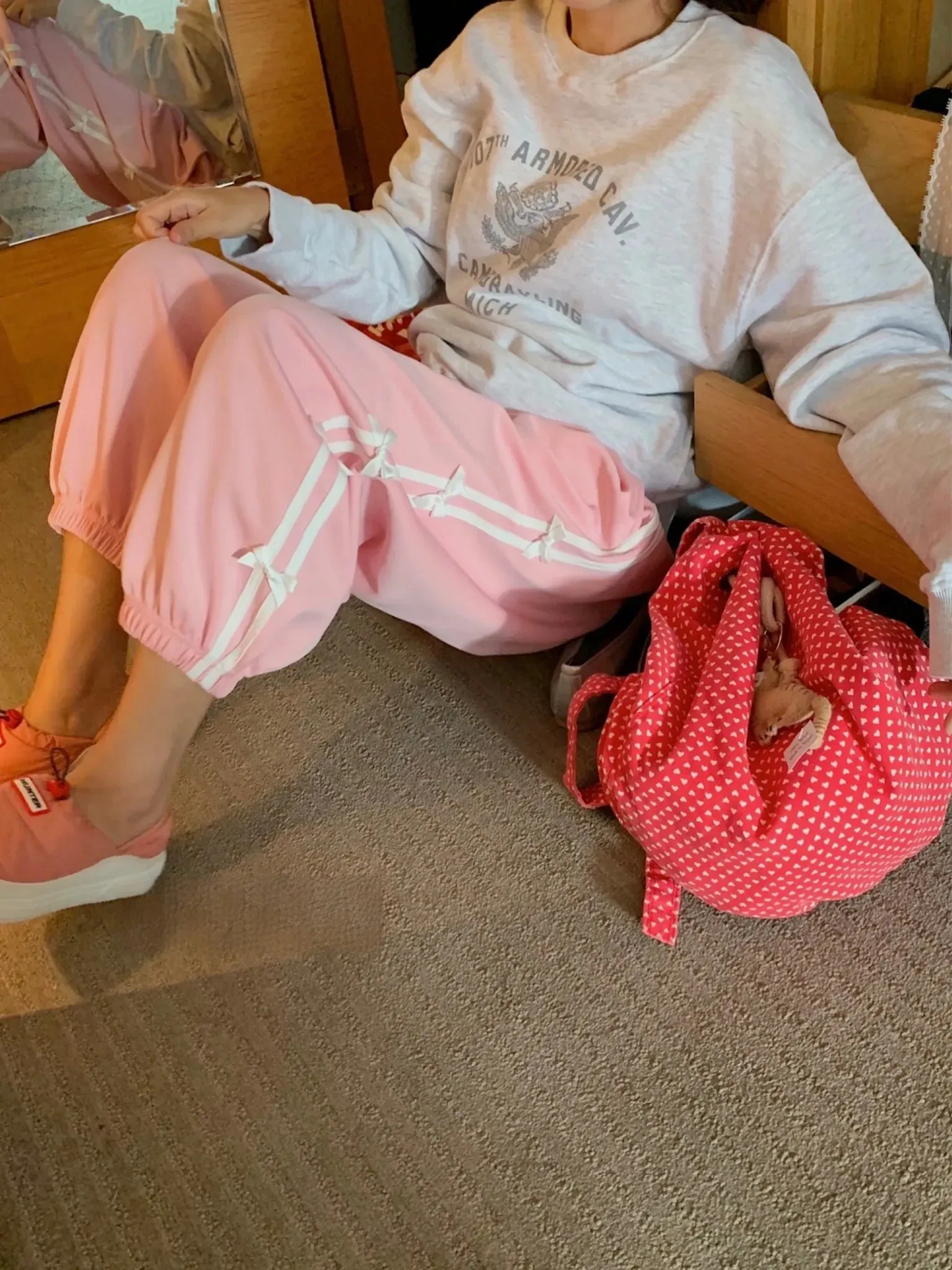 Y2K Blokette Coquette Aesthetic Clothes Cargo Joggers for Women with Bows