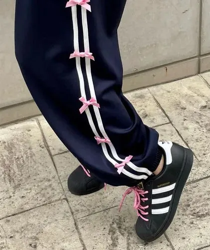 Y2K Blokette Coquette Aesthetic Clothes Cargo Joggers for Women with Bows