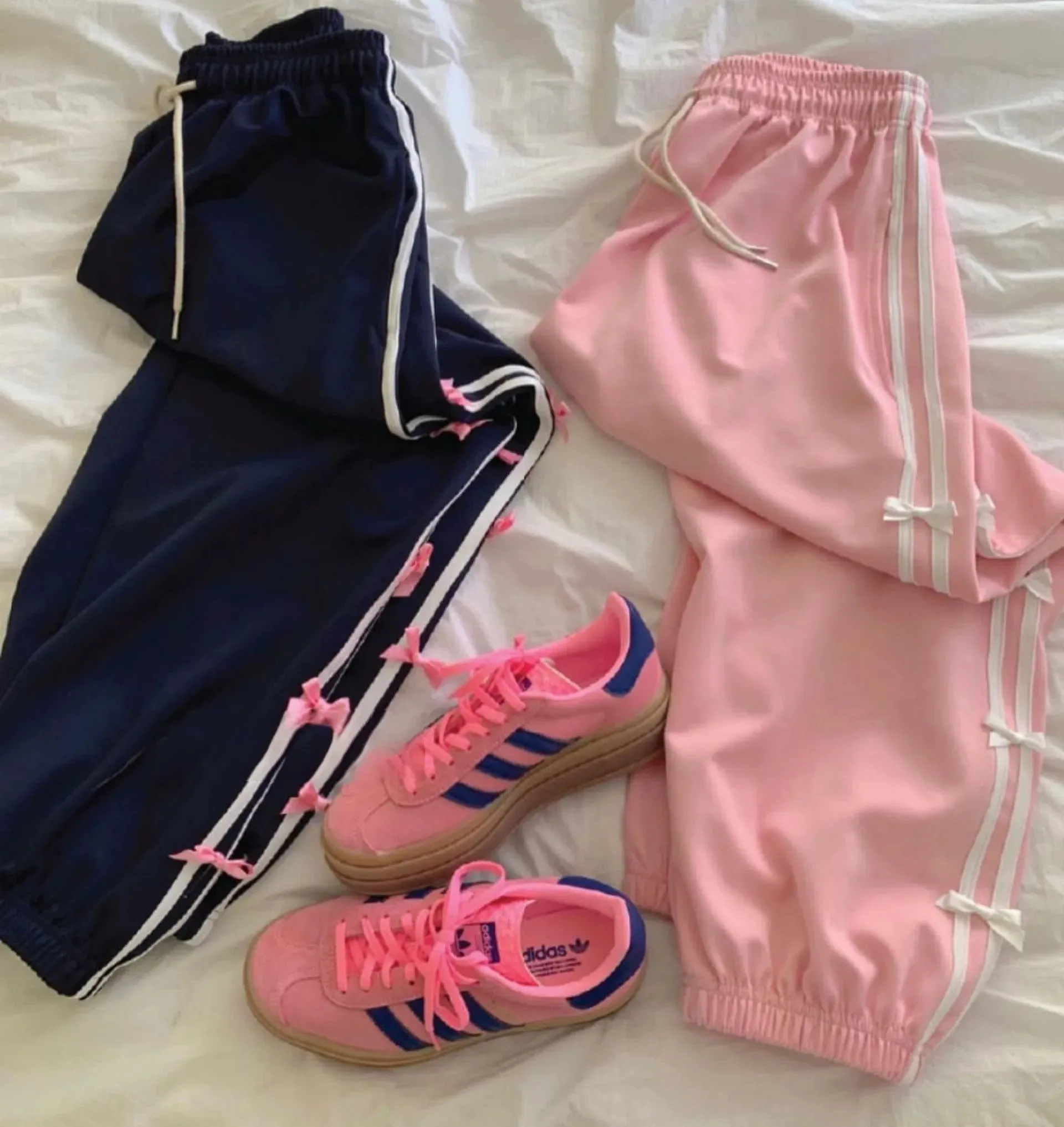 Y2K Blokette Coquette Aesthetic Clothes Cargo Joggers for Women with Bows