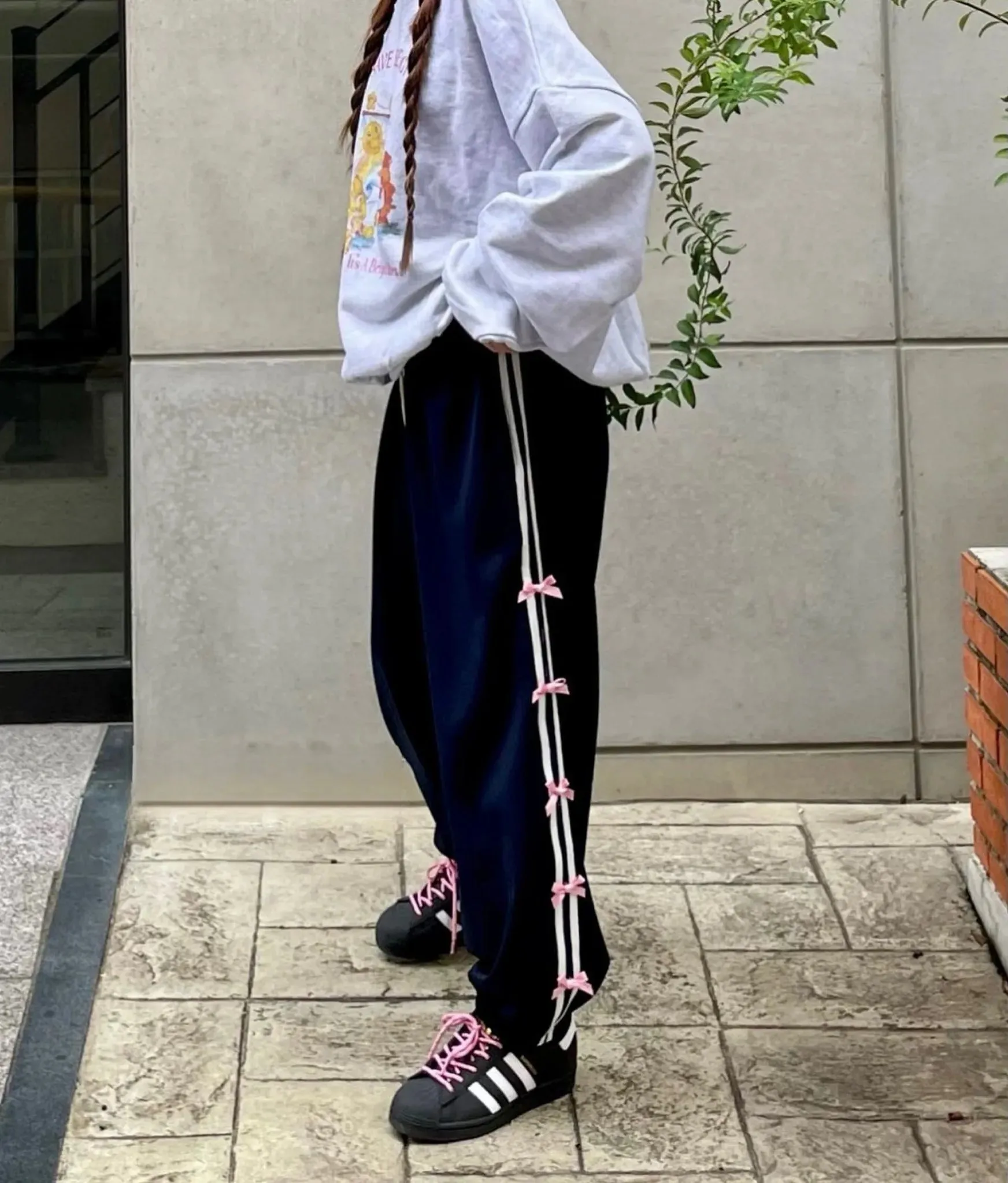 Y2K Blokette Coquette Aesthetic Clothes Cargo Joggers for Women with Bows