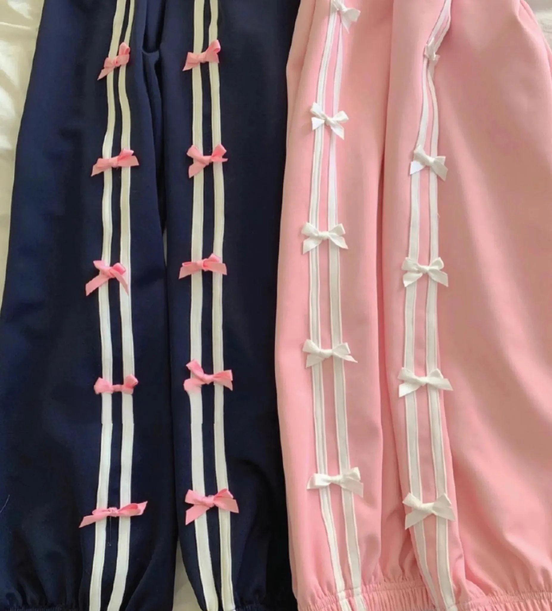 Y2K Blokette Coquette Aesthetic Clothes Cargo Joggers for Women with Bows